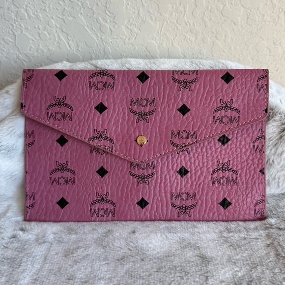 MCM Handbags - MCM GWP PINK Monogram Envelope Clutch P0266